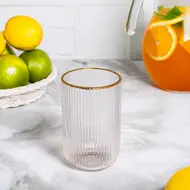 Glass with a gold rim, 420 ml