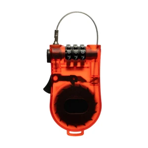 Combination lock with retractable cable 108