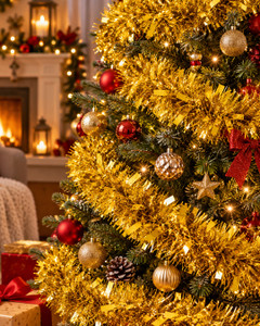 Christmas tinsel, 13×200 cm, assorted
