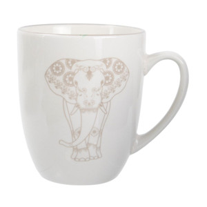 Ceramic mug, 400 ml,o'Kitchen-White-Elephant