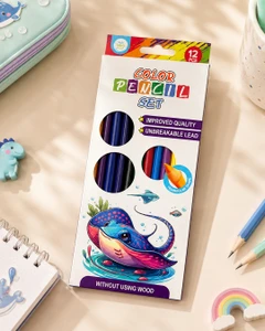 Color pencil set, 12 pcs, assorted