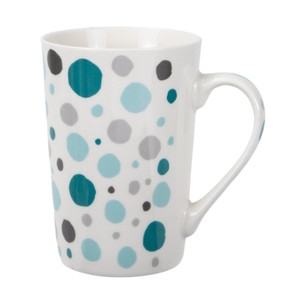 Ceramic mug, 440 ml, o'Kitchen-Grey-Circles