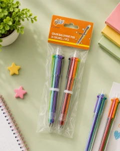 COLOR BALLPOINT PEN (6 COLORS), 2 PCS