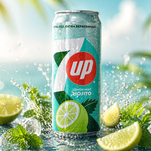 Fizzy drink 7up Zero Mojito, 330ml