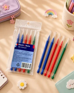 Gel pen set, 5 pcs, assorted