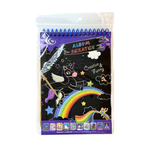 Scratch book with a wooden stick, assorted