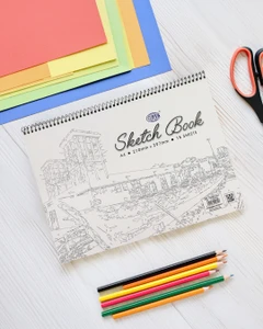 White sketch book FIS A4 with spiral binding 15 sheets