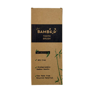 5pc bamboo flat handle toothbrush