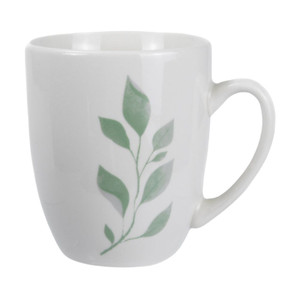 Ceramic mug 400 ml o'Kitchen-White-Leaves