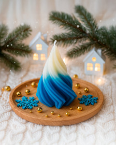 New Year's candle "Pine", Snow fantasy, 7.5 cm, assorted