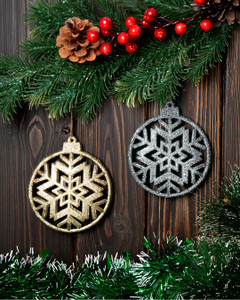 Christmas tree decoration "Shine", Snow fantasy, 10.5 cm, in assortment