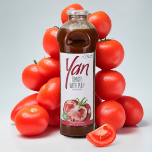 Cold pressed 100% tomato juice, Yan