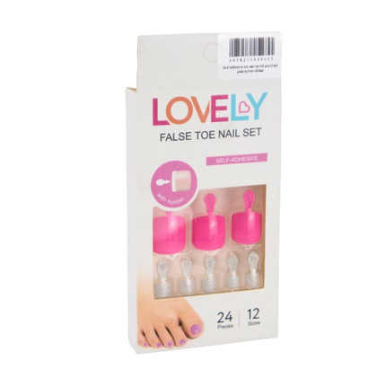 self adhesive toe nail set 24 pcs