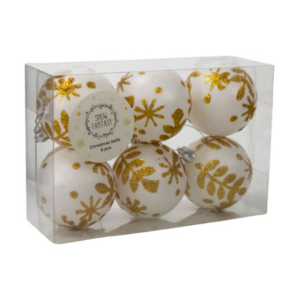 Christmas balls, Snow fantasy, 6 pcs., assorted