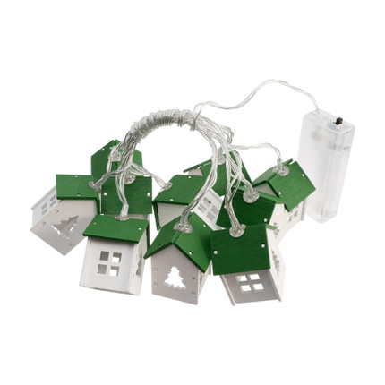 Christmas garland “Houses”, Snow Fantasy, 1.8 m, assorted