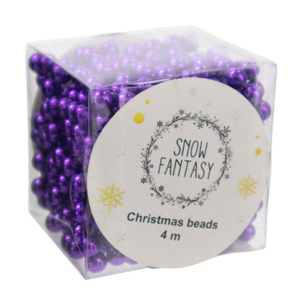 New Year beads, Snow fantasy, 4 m, in assortment