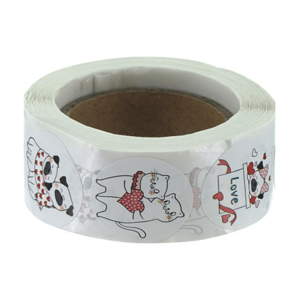 Stickers in roll, 500 pcs., in assortment