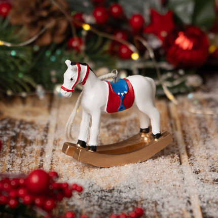Christmas tree decoration "Horse", Snow fantasy, in assortment
