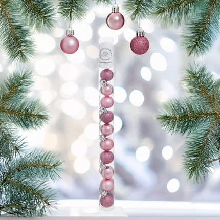 Christmas balls, Snow Fantasy, 3 cm, 12 pcs, assorted