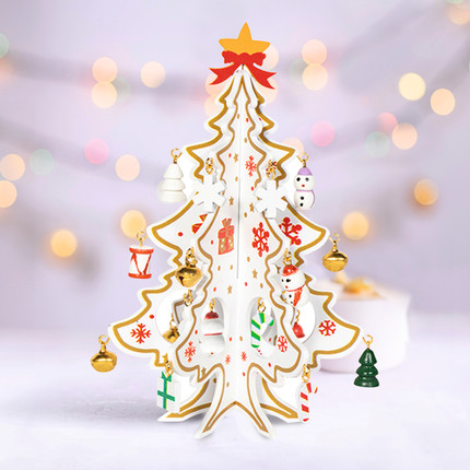 Set: wooden Christmas tree decoration, assorted