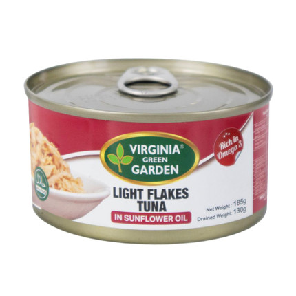 Canned tuna flakes in sunflower oil, VGG, 185 g