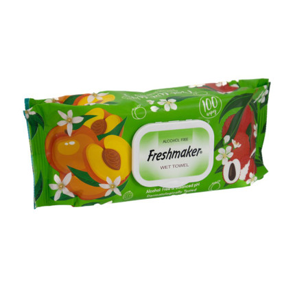 Wet towel, Freshmaker, 100 pcs., in assortment