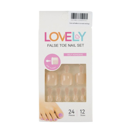 False self-adhesive toe nail set-Light Pink