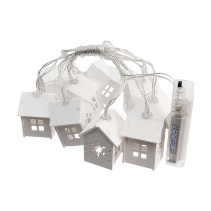 Christmas garland “Houses”, Snow Fantasy, 1.8 m, assorted