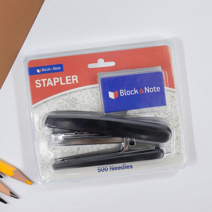 Stapler with staples, 500 pcs., 10x4.3x1.7 cm