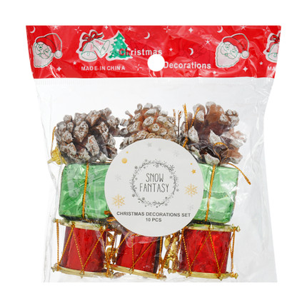 Christmas ornaments set, Snow Fantasy, 10 pcs, assorted