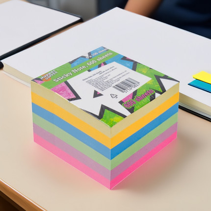 Block of sticky notes, 600 sheets, 7.6x7.6 cm