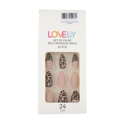 False self-adhesive nails set-Dark Blue,Light Pink