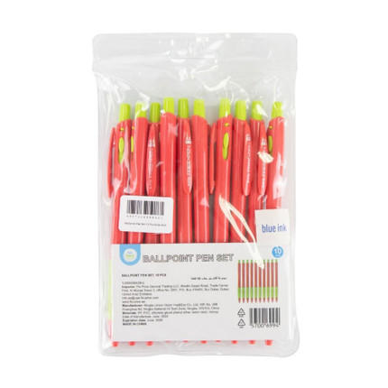 Blue retractable ballpoint pens, 10 pcs