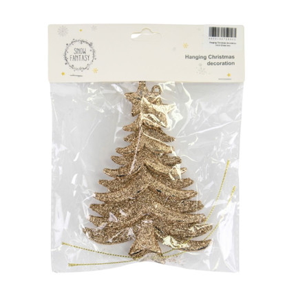 Hanging Christmas decoration gold, assorted