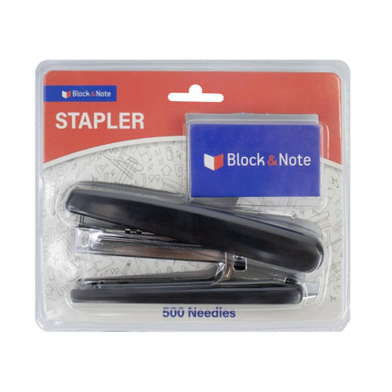 Stapler with staples, 500 pcs., 10x4.3x1.7 cm