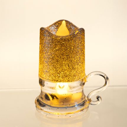 LED candle with handle, in assortment