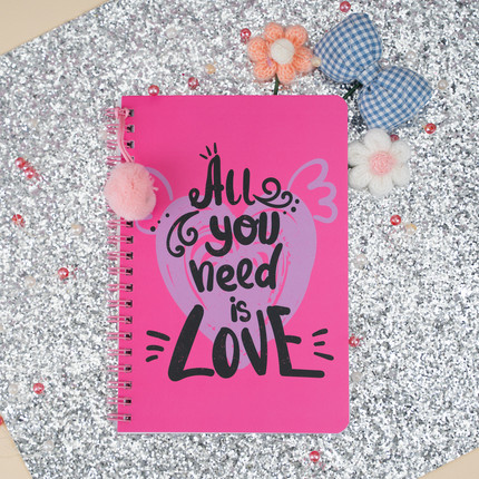 Notebook with fluffy ball, 60 sheets, in assortment