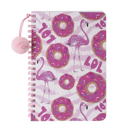 Notebook with fluffy ball, 60 sheets, in assortment
