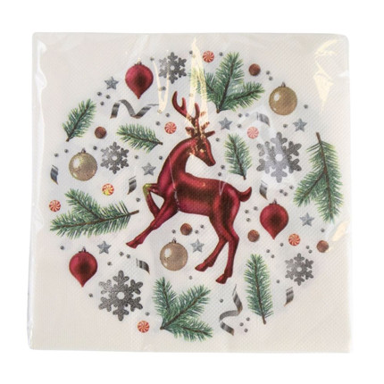 Christmas napkins, Snow Fantasy, 20 pcs, assorted
