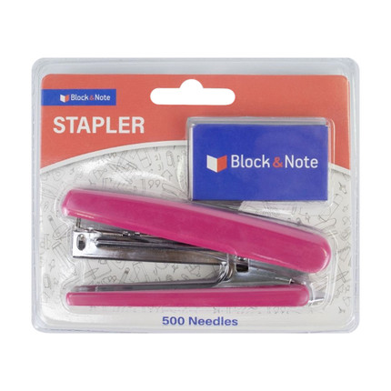Stapler with staples, 500 pcs., 10x4.3x1.7 cm