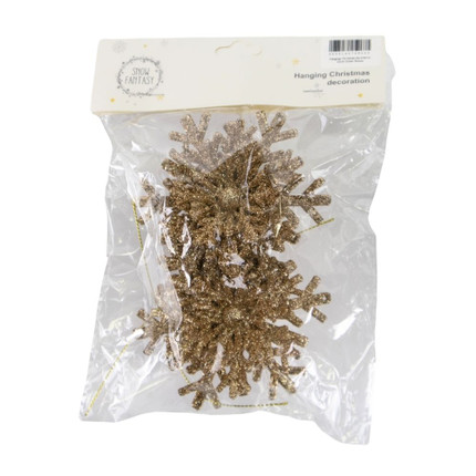 Hanging Christmas decoration gold, assorted