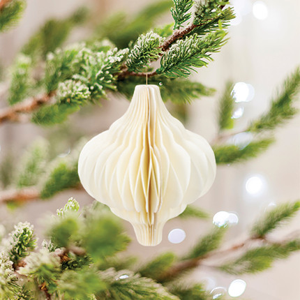 Paper Christmas tree decoration, Snow Fantasy, assorted