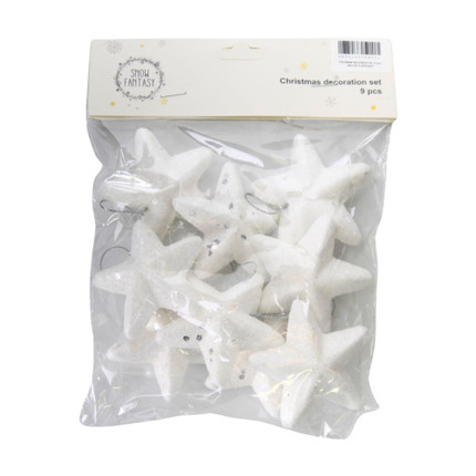 Set of Christmas tree decorations, Snow fantasy, 9 pcs., assorted