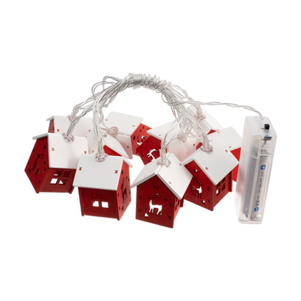 Christmas garland “Houses”, Snow Fantasy, 1.8 m, assorted