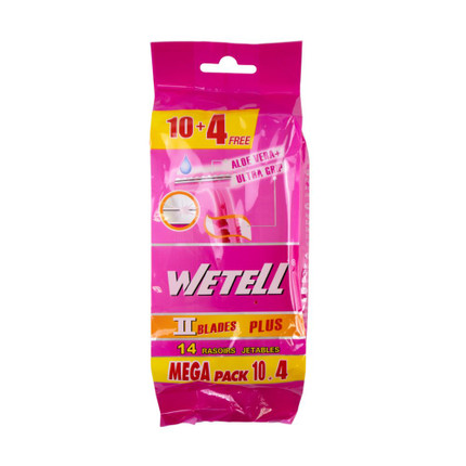 Razors, Wetell Pink, 2 blades, 10+4 pcs