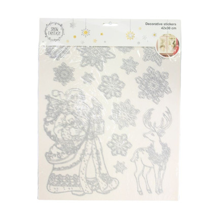 New Year's window sticker "Frosty patterns", Snow fantasy, 42x30 cm, assorted