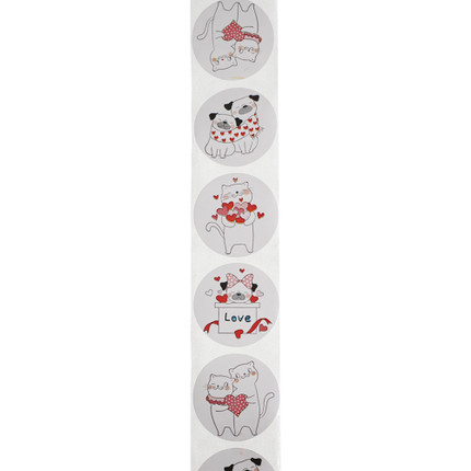 Stickers in roll, 500 pcs., in assortment