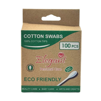 Cotton Buds Elegant Paper Sticks 100Pcs