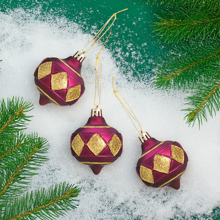 Christmas balls, 6 cm, 3 pcs