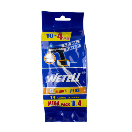 Razors, Wetell Blue, 2 blades, 10+4 pcs